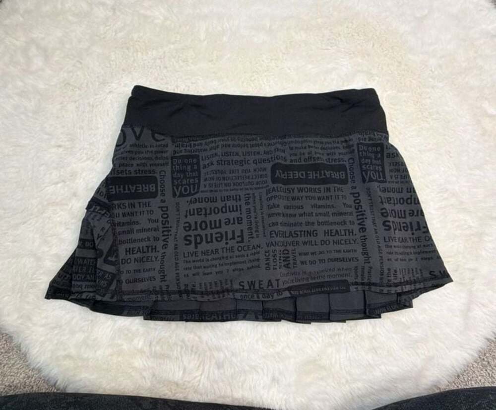 lululemon athletica Black Graphic Text Skort